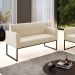 Sofá Namoradeira Base Industrial Preto Marisa Suede D03 - D'Rossi