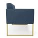 Sofá Namoradeira Elisa Suede Azul Marinho Base Metálica Industrial Dourada - D'Rossi