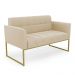 Sofá Namoradeira Elisa Suede Base Metálica Industrial Dourada - D'Rossi