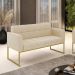 Sofá Namoradeira Elisa Suede Base Metálica Industrial Dourada - D'Rossi