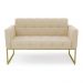 Sofá Namoradeira Elisa Suede Base Metálica Industrial Dourada - D'Rossi