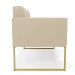 Sofá Namoradeira Elisa Suede Base Metálica Industrial Dourada - D'Rossi