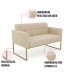 Sofá Namoradeira Elisa Suede Base Metálica Industrial Dourada - D'Rossi