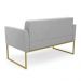 Sofá Namoradeira Elisa Suede Cinza Base Metálica Industrial Dourada - D'Rossi