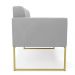 Sofá Namoradeira Elisa Suede Cinza Base Metálica Industrial Dourada - D'Rossi