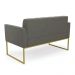 Sofá Namoradeira Elisa Suede Grafite Base Metálica Industrial Dourada - D'Rossi