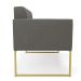 Sofá Namoradeira Elisa Suede Grafite Base Metálica Industrial Dourada - D'Rossi