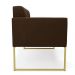 Sofá Namoradeira Elisa Suede Marrom Base Metálica Industrial Dourada - D'Rossi