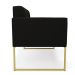 Sofá Namoradeira Elisa Suede Preto Base Metálica Industrial Dourada - D'Rossi