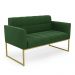 Sofá Namoradeira Elisa Suede Verde Base Metálica Industrial Dourada - D'Rossi