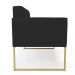 Sofá Namoradeira Elisa Veludo Preto Base Metálica Industrial Dourado - D'Rossi