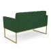 Sofá Namoradeira Elisa Veludo Verde Base Metálica Industrial Dourado - D'Rossi