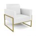 Sofá Namoradeira com 2 Poltronas Base Industrial Alta Dourado Marisa Corino Branco D03 - D?Rossi