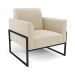 Sofá Namoradeira com 2 Poltronas Base Industrial Alta Preto Marisa Suede Bege D03 - D?Rossi