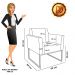 Sofá Namoradeira com 2 Poltronas Base Industrial Dourado Marisa Linho D03 - D'Rossi