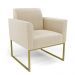 Sofá Namoradeira com 2 Poltronas Base Industrial Dourado Marisa Suede D03 - D'Rossi