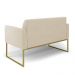 Sofá Namoradeira com 2 Poltronas Base Industrial Dourado Marisa Suede D03 - D'Rossi