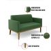 Sofá Namoradeira com 2 Poltronas Base de Madeira Fixa Castanho Marisa Suede Verde D03 - D'Rossi