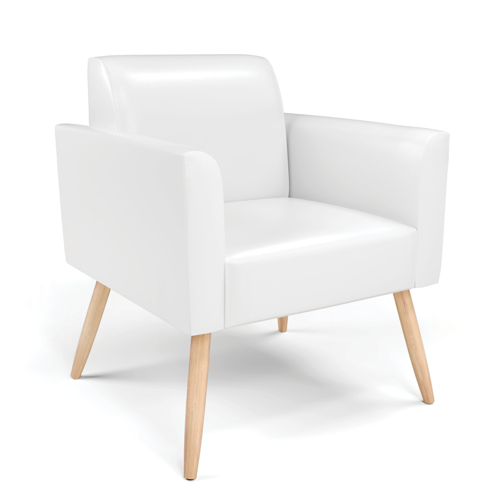 Sofá Namoradeira com 2 Poltronas Pés Palito Natural Marisa Corano Branco D03 - D'Rossi