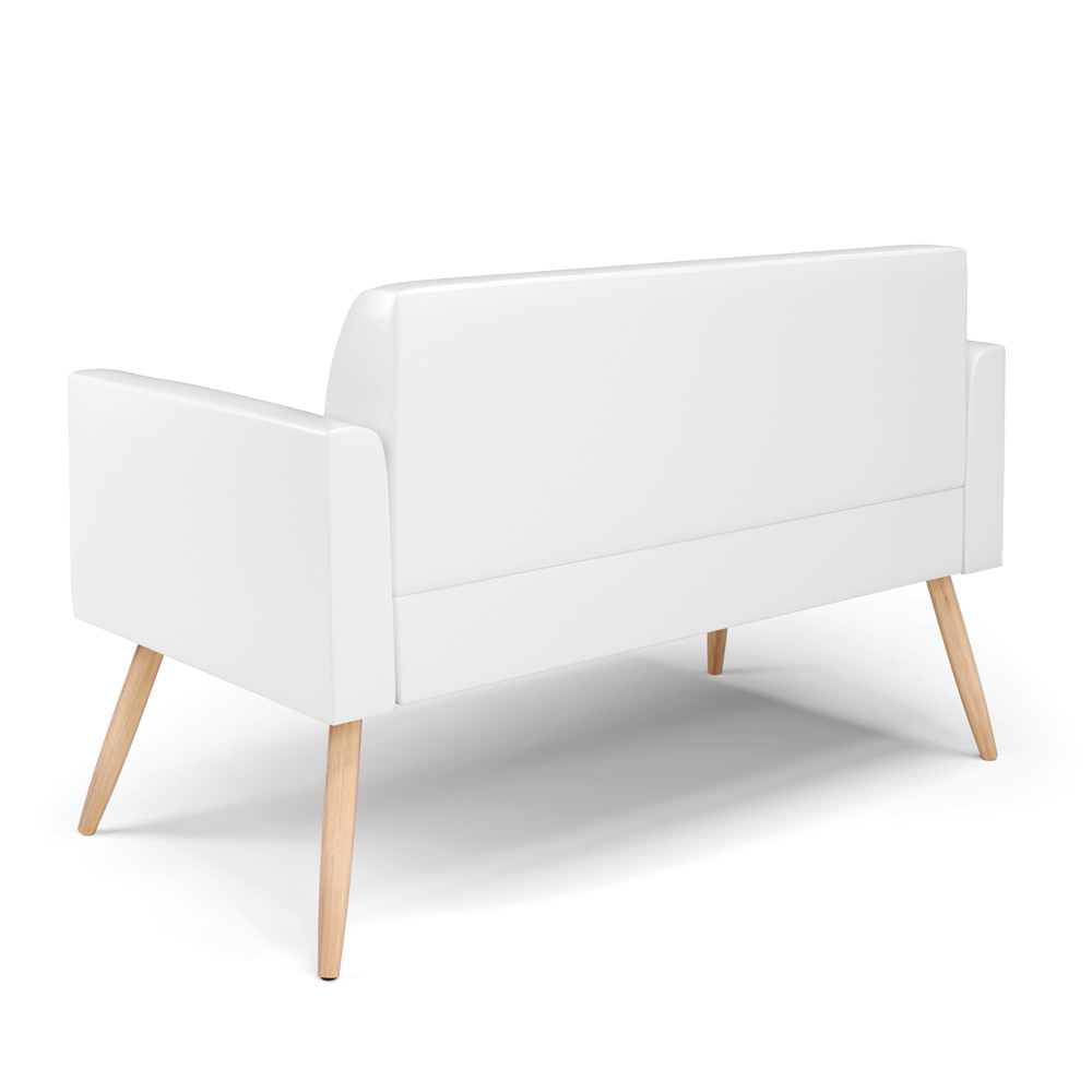 Sofá Namoradeira com 2 Poltronas Pés Palito Natural Marisa Corano Branco D03 - D'Rossi