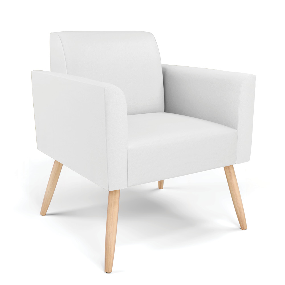 Sofá Namoradeira com 2 Poltronas Pés Palito Natural Marisa Corino Branco D03 - D'Rossi