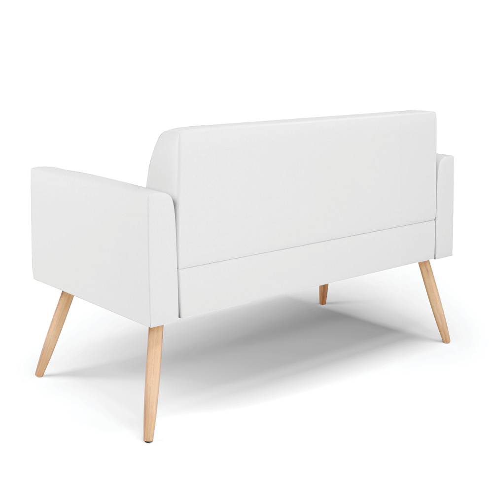 Sofá Namoradeira com 2 Poltronas Pés Palito Natural Marisa Corino Branco D03 - D'Rossi