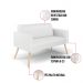 Sofá Namoradeira com 2 Poltronas Pés Palito Natural Marisa Corino Branco D03 - D'Rossi