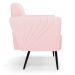 Sofá Namoradeira com 2 Poltronas Pés Palito de Ferro Bruna Suede Rosa Bebê - D'Rossi
