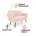 Sofá Namoradeira com 2 Poltronas Pés Palito de Ferro Bruna Suede Rosa Bebê - D'Rossi