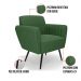 Sofá Namoradeira com 2 Poltronas Pés Palito de Ferro Bruna Suede Verde - D'Rossi