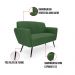 Sofá Namoradeira com 2 Poltronas Pés Palito de Ferro Bruna Suede Verde - D'Rossi