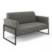 Sofá Namoradeira com Poltrona Base Industrial Alta Preto Marisa Suede Grafite D03 - D?Rossi
