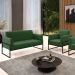 Sofá Namoradeira com Poltrona Base Industrial Alta Preto Marisa Suede Verde D03 - D?Rossi
