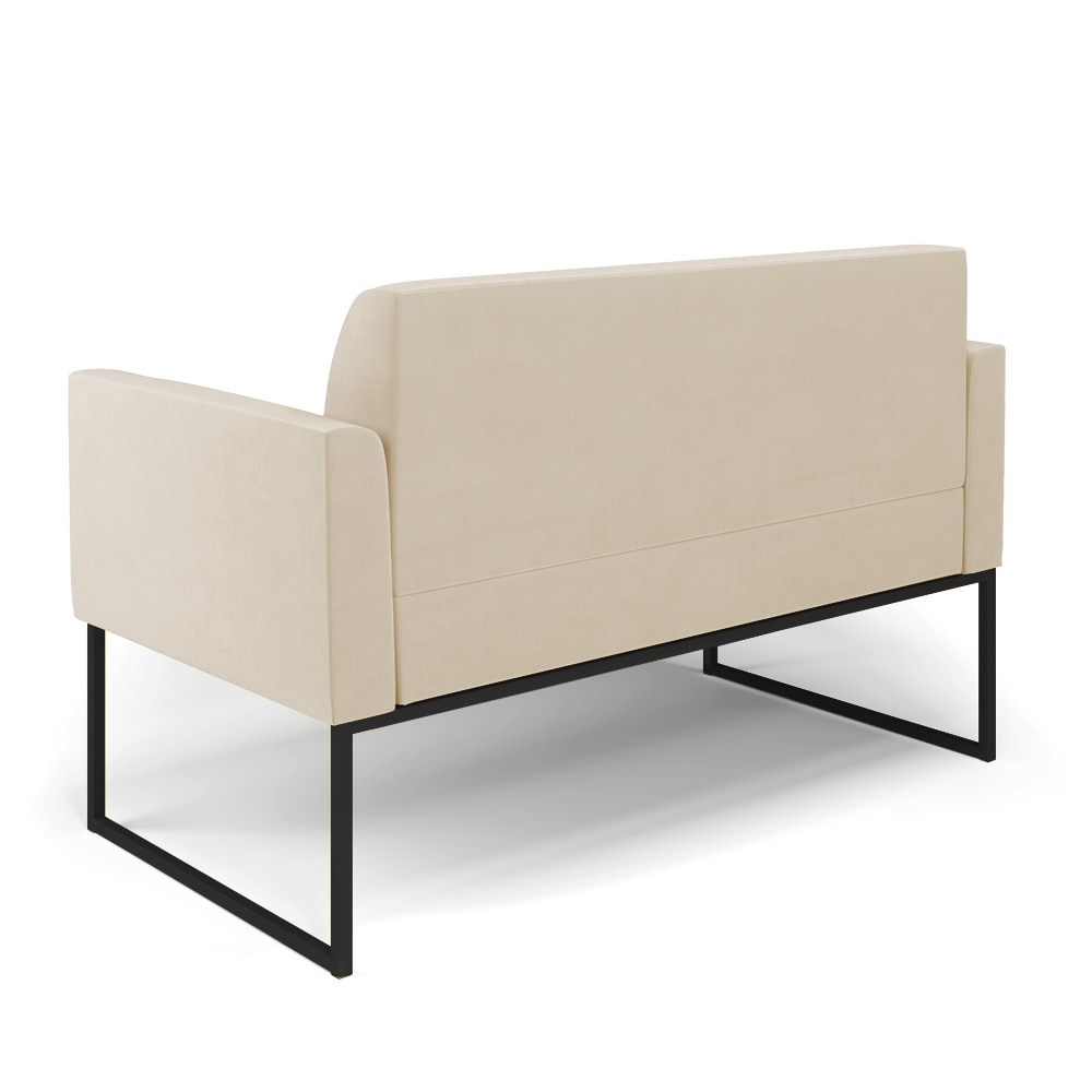 Sofá Namoradeira com Poltrona Base Industrial Preto Marisa Suede D03 - D'Rossi
