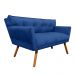 Sofá Retrô Namoradeira Anitta Suede Azul Royal - D'Rossi