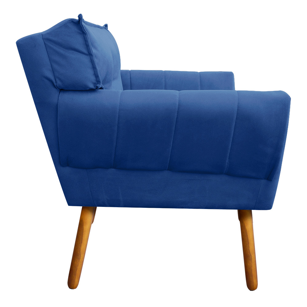 Sofá Retrô Namoradeira Anitta Suede Azul Royal - D'Rossi
