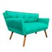Sofá Retrô Namoradeira Anitta Suede Verde Turquesa - D'Rossi