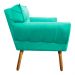 Sofá Retrô Namoradeira Anitta Suede Verde Turquesa - D'Rossi