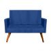 Sofá Retrô Namoradeira Nina 2 Lugares Suede Azul Royal - D'Rossi