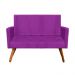 Sofá Retrô Namoradeira Nina 2 Lugares Suede Roxo - D'Rossi