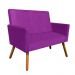Sofá Retrô Namoradeira Nina 2 Lugares Suede Roxo - D'Rossi