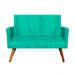 Sofá Retrô Namoradeira Nina 2 Lugares Suede Verde Turquesa - D'Rossi