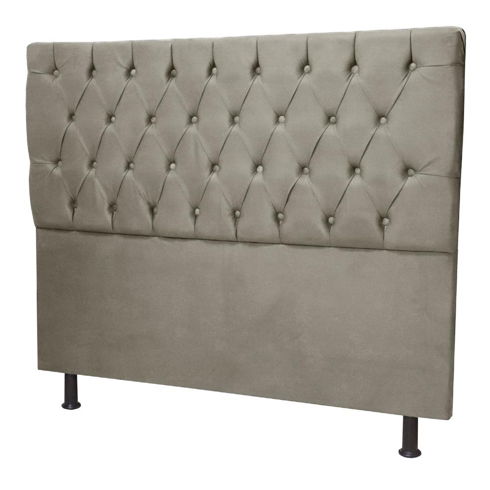 Cabeceira Paris Cama Box Casal Capitone Suede Creme 1,40 - D'Rost