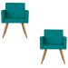 Kit 2 Poltronas Nina Decorativa Suede Azul D'Rost