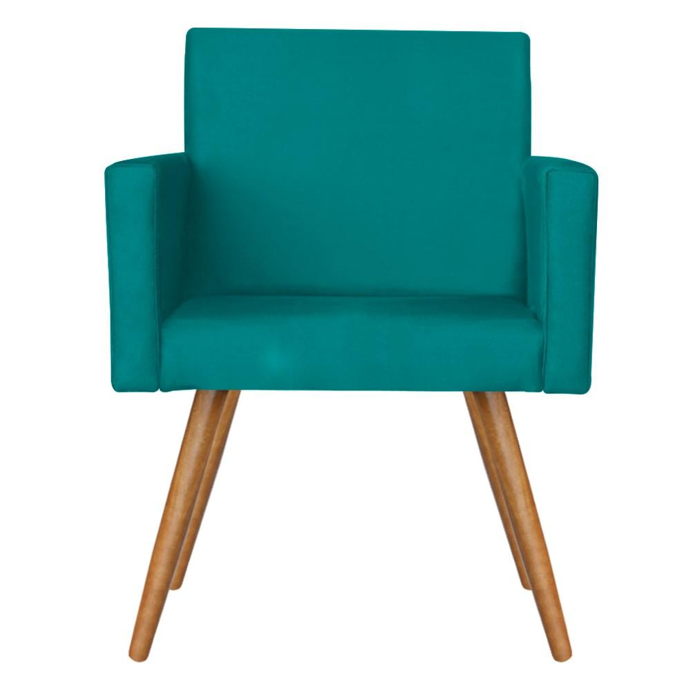 Kit 2 Poltronas Nina Decorativa Suede Azul D'Rost