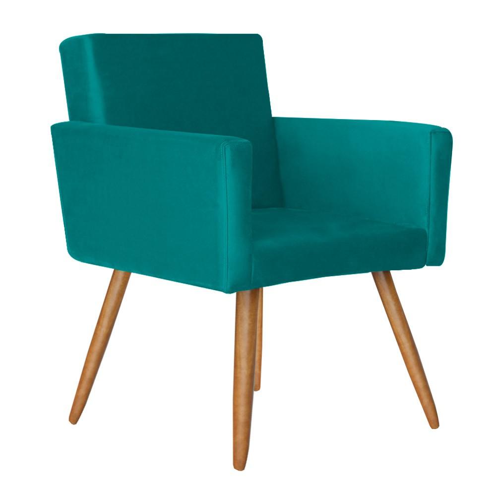 Kit 2 Poltronas Nina Decorativa Suede Azul D'Rost