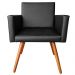 Kit 2 Poltronas Vitória Decorativa Tecido Sintético Preto