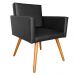 Kit 2 Poltronas Vitória Decorativa Tecido Sintético Preto