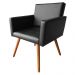 Kit 2 Poltronas Vitória Decorativa Tecido Sintético Preto