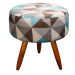 Kit 2 Poltronas Vitória com Puff Bali Decorativo Estampa Triângulo Azul D'Rost
